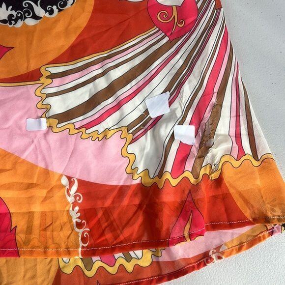 RTR Ronny Kobo CollectiveRetro Slip Dress Sz 4 orange/brown midi floral print - Picture 6 of 7